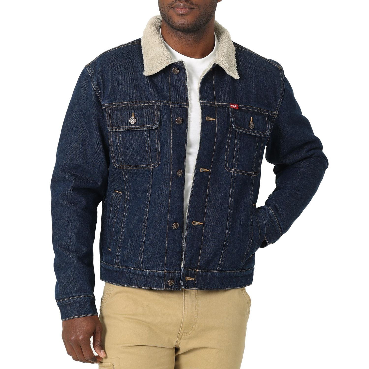 Wrangler Angler Veste Denim Doublée Sherpa