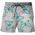 thumbnail image 2 of Pantalones cortos informales de secado rápido para hombre, Shorts con estampado clásico de mariposa de dibujos animados, tabla de playa para correr, surf con cordón Fivean unisex, 2 of 2