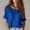 Blue, variant on Women's casual open knit top, short sleeve scoop neck mesh crochet fabric loose fit casual blouse for beach trips poolside and everyday summer styling, White M