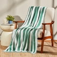 thumbnail image 2 of Mainstays by Becky G. & Alejandra Tapestry Knit Throw, Green Stripe, 50" x 60", 2 of 8