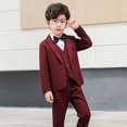thumbnail image 4 of Bainana Christmas Boy'S Outfits Set Long Sleeve Solid Color Gentleman Suit 4 Pieces Matching Set Big Kids Trendy Daily Wear, 4 of 6