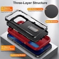 thumbnail image 4 of for iPhone 14 Pro Max Case, iPhone 14 Pro Max Phone Case with Built in Kickstand, Shockproof/Dustproof/Drop Proof Heavy Duty Military-Grade Rugged Protective Cover for iPhone 14 Pro Max,Red, 4 of 8