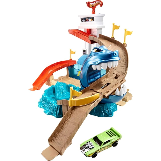 Set Toy Car Track Set Hot Wheels Color Shifters Sharkport Showdown