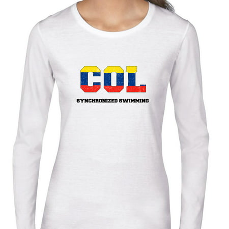 Colombia Synchronized Swimming - Olympic Games - Rio - Flag Women's Long Sleeve T-Shirt