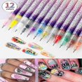 thumbnail image 2 of Fine Tips 3D Nail Art Pens, 12 Colors 0.5MM Nail Polish Pens Nail Point Graffiti Dotting Pen Drawing Painting Liner Brush for Home Salon Quickly DIY N, 2 of 5