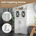 thumbnail image 6 of YYEAN Bathroom Floor Cabinet, Kitchen Pantry Cupboard with 2 Glass Doors & 3 Adjustable Shelves, Modern Storage Organizer Cabinet for Living Room, Kitchen, Entryway, Office -White, 6 of 6