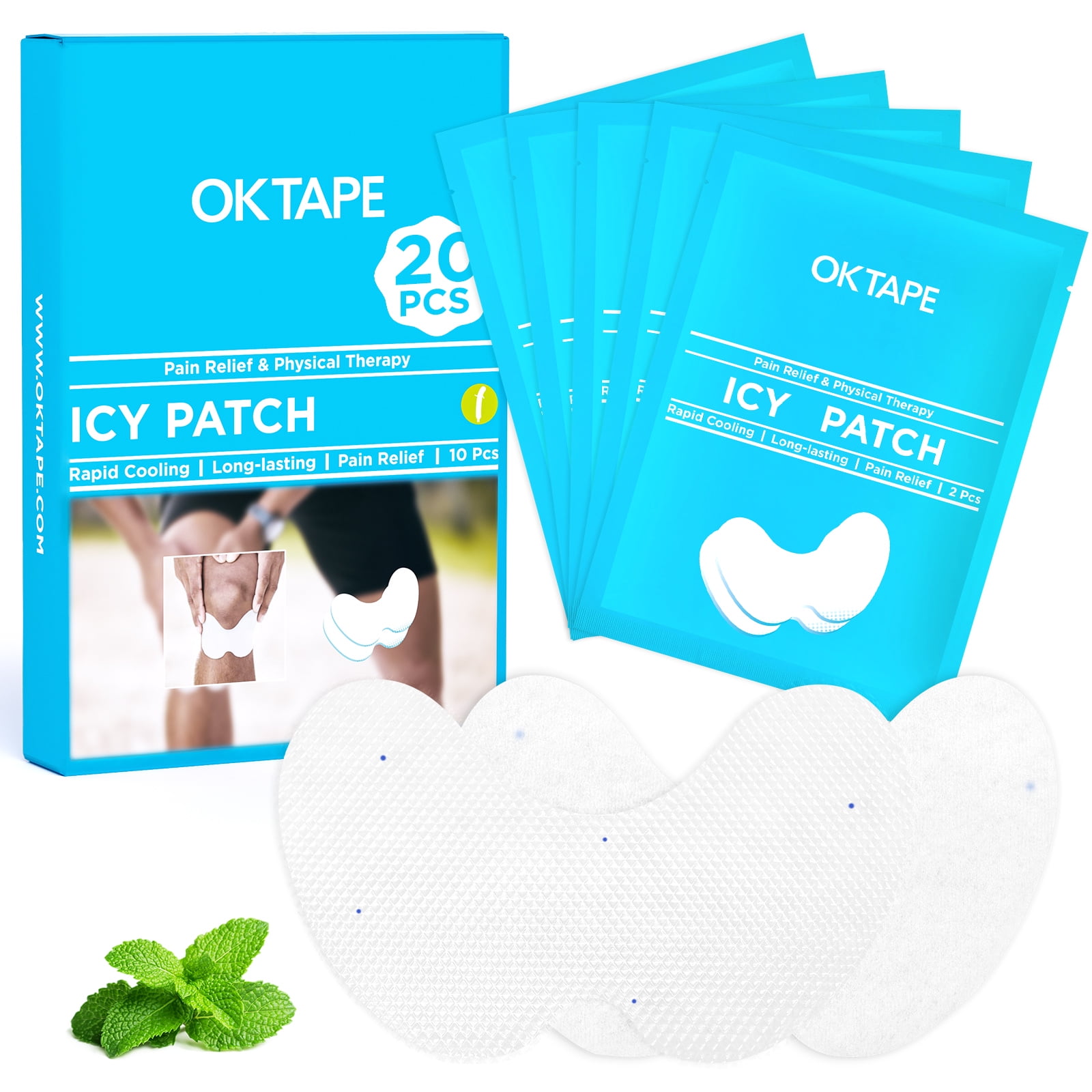 OK TAPE Ice Therapy Pack Instant Relief from Discomfort with Menthol and Hydrogel 20pcs