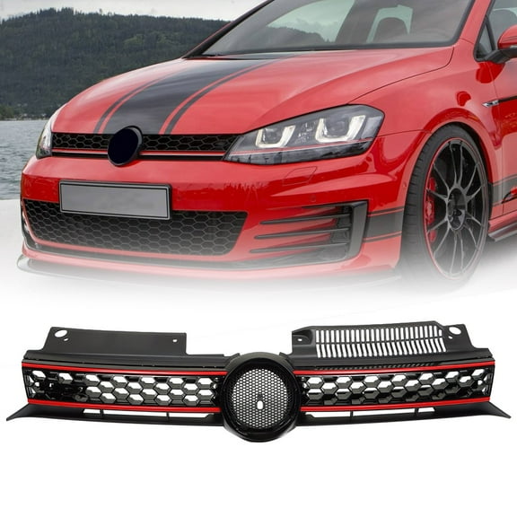Front Upper Hood Grille Honeycomb Mesh Replaces for Volkswagen GTI 2010-2013, Volkswagen Golf Mk6 TDI 2010-2014