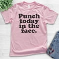 thumbnail image 2 of Kids Punch Today In The Face T-shirt, Youth Kids Boy Girl T-Shirt, Motivational Shirt, Inspirational Shirt, Light Pink, X-Small, 2 of 4