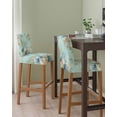 thumbnail image 2 of Teal Beach Coastal Bar Stool Covers Set of 4, Summer Nautical Coral Shell Botanical Stretch Washable Bar Chair Covers with Backs, Removable Pub Counter Height Chair Cover for Kitchen Dining Room Cafe, 2 of 7