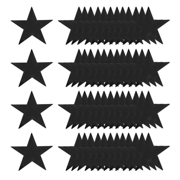 100 Pcs Black Stars Cutouts, 6 Inch Double Printed Paper Stars Cutout