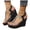 Black, variant on Women's Rhinestone Butterfly Heeled Sandals Elastic Ankle Strap Wedge Platform Sandal Non Slip Wedding Shoes Black Size 9