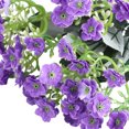 thumbnail image 2 of Ramo de flores artificiales, arreglo de flores falsas, decoración para valla de jardín al aire libre para el hogar, color morado, 2 of 8