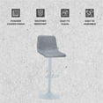 thumbnail image 3 of LeisureMod Adjustable Height Bar Stool with Leather Upholstery Powder-Coated Iron Base and High-Density Foam Seat for Modern Kitchen and Bar Tilbury Collection in Light Grey, 3 of 10