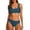 Dark Blue, variant on Two Piece Swimsuit for Women Neck Bikini Crop Top High Cut Womens Bathing Suits Sporty High Waisted Swimwear