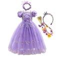 thumbnail image 1 of Disney vestido de princesa Rapunzel para niña, disfraz de Sofía para cumpleaños, Halloween, carnaval, fiesta, 1 of 4