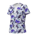thumbnail image 2 of Naloa Butterflies Print T-Shirts Short Sleeve V Neck Tees for Women Fashion Tops Trendy Lightweight Soft Casual Summer Outfits Clothes, 2 of 5