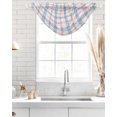 thumbnail image 4 of Waterfall Valances for Windows, Abstract Plaid, Kitchen Sheer Valance Curtains, Minimalistic Multi Colors Country Rustic Plaid Rod Pocket Swag Valances for Living Room Bedroom, 47.2"x38.5", 2 Panel, 4 of 8