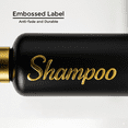 thumbnail image 3 of uMadeUs Shampoo and Conditioner Dispenser - Essentials Toiletry Bottles - Shower Refillable Shampoo and Body Wash Soap Pump Bottle – 3x 16oz Containers - Square Black All Gold 2, 3 of 10