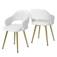 thumbnail image 5 of VECELO Set of 2 Modern Velvet Dining Chair with Thick Cushions, Upholstered Kitchen Chair with Gold Metal Legs, White, 5 of 14