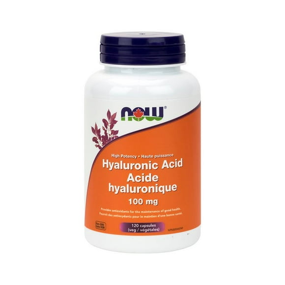 NOW - Acide Hyaluronique 100mg + Antioxydants 120vcap, 120 Gélules