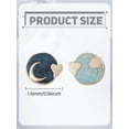 thumbnail image 2 of 1 Pair Enamel Moon Star Asymmetrical Earrings Alloy Stud Earrings with 925 Pins Party Prom Everyday Illusion Jewelry for Women Birthday Party Festival Elegant Jewelry Gifts 15-17mm Teal, 2 of 3