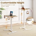 thumbnail image 3 of Costway Folding Standing Table Portable Mobile Sit-Stand Desk with 90° Tiltable Desktop Smooth Wheels Height Adjustable Computer Workstation with Hook and Cup Holder for Office, 3 of 9