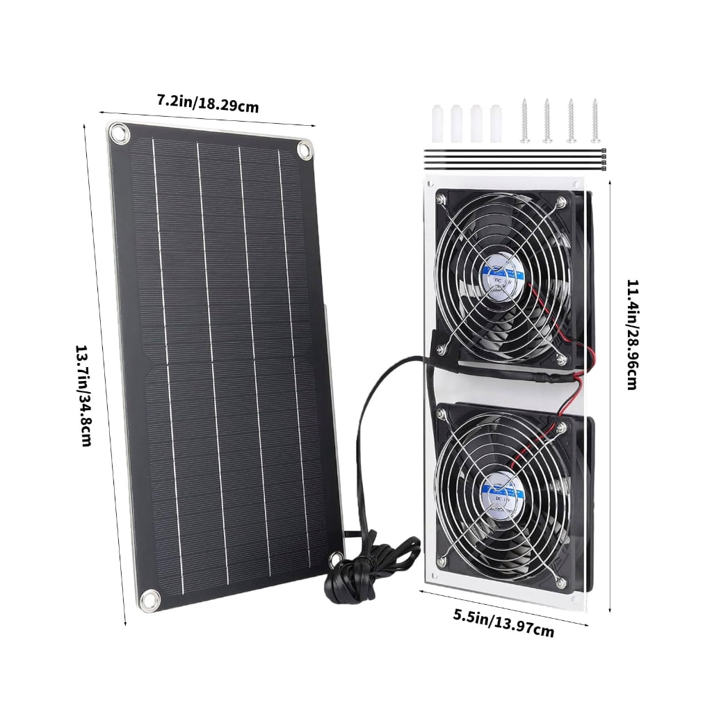 10W Solar Powered Fan Solar Exhaust Fan for Chicken Coops, Shed, Dog House