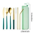 thumbnail image 3 of HHGBAD Stainless Steel Cutlery Set, 7-Piece Portable Utensils, Durable Knife Fork Spoon Chopsticks Straws, Travel Storage Case, Perfect for Outdoor Camping and Dining, 3 of 6