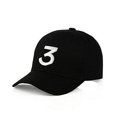 Baseball Caps Embroider Chance Number 3, Cool Rapper Rock Hip Hop Classic Casquette with Adjustable Strap, Cotton Sunbonnet Plain Hat,