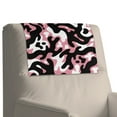 thumbnail image 4 of SCRAWLGOD Abstract Cow Print Pink Black 1 Pcs Headrest Cover for Recliner Chair, Waterproof PU Leather Sofa Head Protector, Stain Resistant Couch Head Rest Covers 17x27 in, 4 of 7