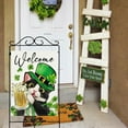thumbnail image 4 of Welcome St Patricks Day Tuxedo Cat Decorative House Flag, Top Hat Shamrock Clover Garden Yard Outside Decorations Pet Lover Gift, Spring Irish Burlap Outdoor Large Home Decor Double Sided 28x40, 4 of 6