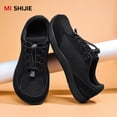 thumbnail image 3 of Men’s Wide Toe Box Barefoot Sneakers – Breathable Reflective Mesh Running Shoes with Non-Slip Rubber Sole, Quick-Lace Comfort Trainers for Gym, Walking & Outdoor Sports, 3 of 9