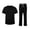 Black, variant on Scrubs For Men Set Stretch V-Neck Tops & Elastic Waistband Pants Moisture-Wicking With Multi Pockets Classic Work Uniform Green L