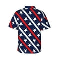 thumbnail image 4 of Xecao Patriotic Star print Hawaiian shirt - a stylish short-sleeve button-down for men, perfect for casual beach and tropical outings., 4 of 9