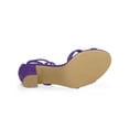 thumbnail image 5 of BLISSFUL STEP Women's Sandals High Block Heels Solid Color Lace up Sandals Purple 7.5, 5 of 7