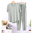 thumbnail image 3 of Pijamas coreanos de manga corta para mujer, ropa de dormir de Modal, suelta, talla grande, cómoda, ropa de noche, 3 of 4