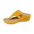 thumbnail image 3 of Domuza Women's Orthopedic Sandals, Open Toe Wedge Platform Shoes with Arch Support, Non-Slip Comfortable Casual Dress Footwear, Ideal for Summer Beach and Daily Wear Yellow 7.5（EU-39）, 3 of 4