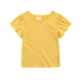 thumbnail image 2 of Kureaily Soft Summer Short Sleeve Tee Shirt For Baby Girls Toddler Casual Round Neck Top Comfortable Everyday Basic Shirt/ 18-24 Months/ Toddler (Yellow), 2 of 5