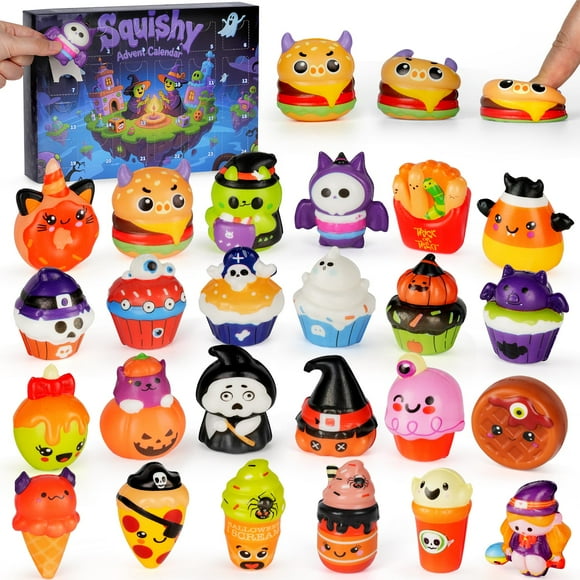 Calendario de Adviento de Halloween SHALLONLY, 24 unidades, juguetes blandos