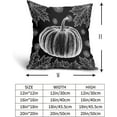 thumbnail image 5 of Black Fall Pillow Covers 18x18 Set of 2 White Pumpkin Maple Leaf Autumn Themed Thanksgiving Print Decorative Throw Pillows Outdoor Farmhouse Pillowcases Cushion Case Decor for Couch Sofa Bed, 5 of 6