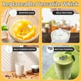 thumbnail image 5 of Rechargeable Milk Frother Handheld Foam Maker with 3 Stainless Whisk,Electric Whisk 3 Speed Adjustable,Coffee Frother for Coffee Cappuccino,Latte,Bulletproof Coffee,Keto Diet,Matcha,White, 5 of 8