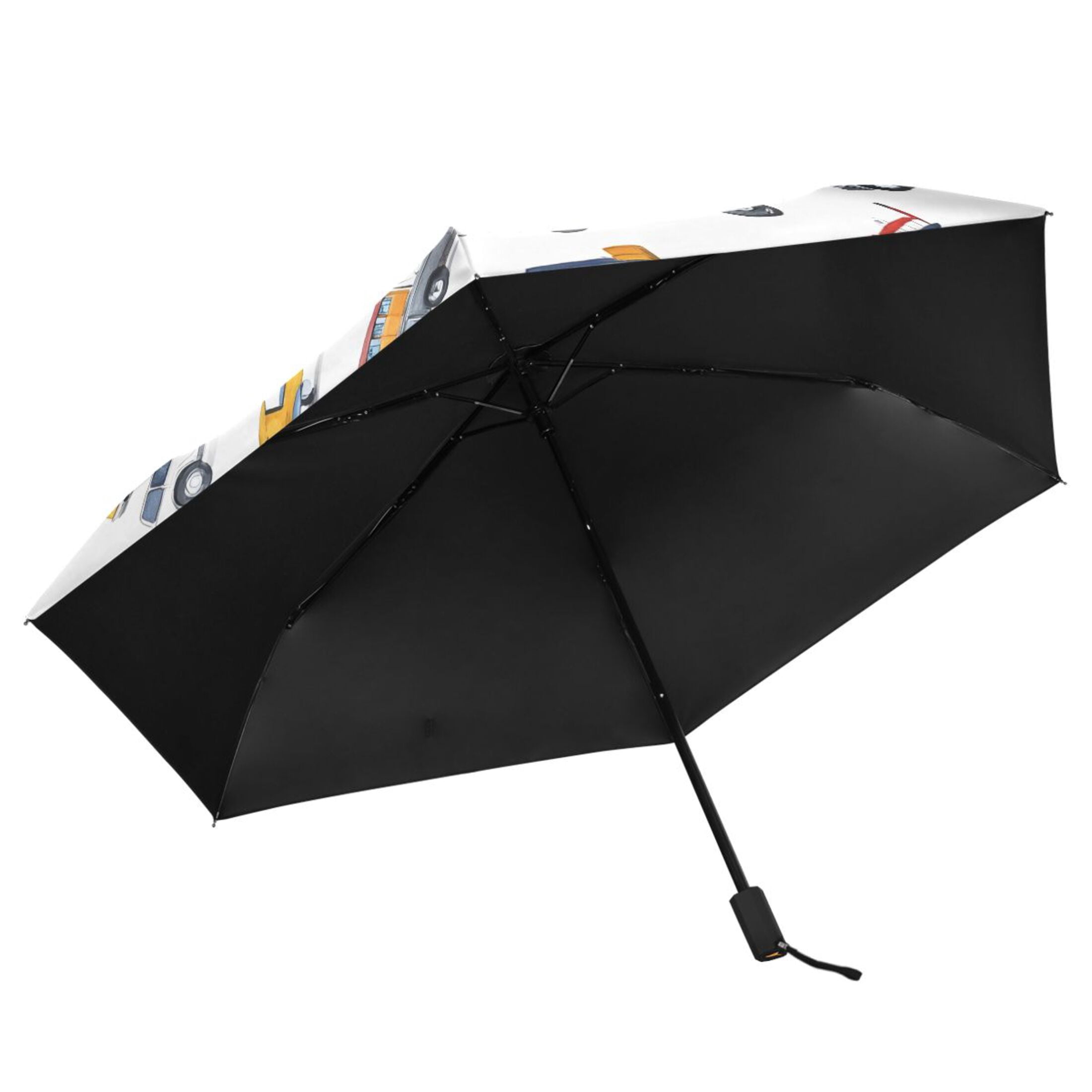 ALAZA Cartoon Car Vehicle UPF 50+ Compact Folding Umbrella for Rain Travel Umbrella Packable