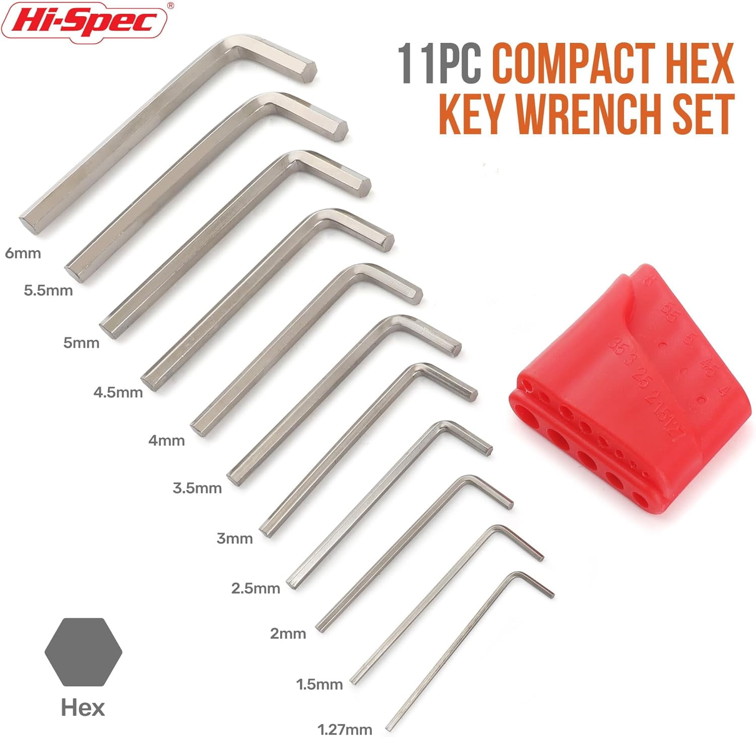 Hi-Spec 30pc Hex Allen Key Wrench Folding Set, Imperial & Metric, Mini to 10mm
