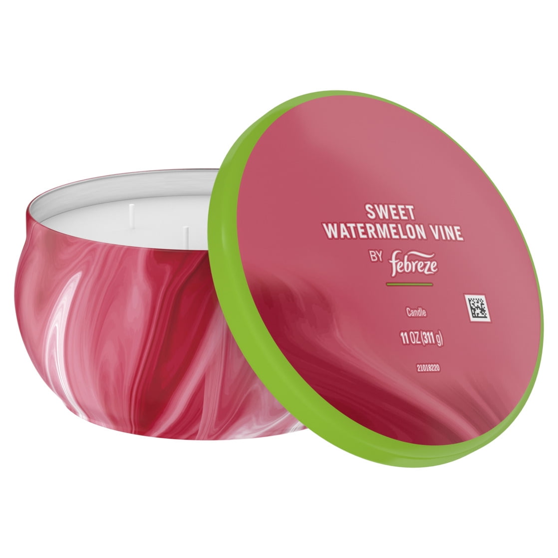 Febreze Scented Candle, Sweet Watermelon Vine Scent, 11 oz 4 Wick Candle, Single Pack