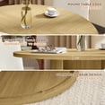 thumbnail image 4 of BaPiPro 47" Large Round Dining Table for 4 Person, Modern Farmhouse Kitchen Table with Hidden Storage for Dining Room, Natural Wood, 4 of 10