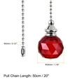 thumbnail image 2 of Uxcell 20 Inch Nickel Finish Fan Pull Chain 30mm Red Crystal Ball Pendant, 2 of 6