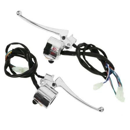 Worgeous 1 Pair Brake Lever Motorcycle Electric Scooter Clutch Brake Handle Lever With Switch