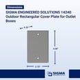 thumbnail image 2 of Placa de cubierta rectangular resistente a la intemperie Sigma 1-Gang para exteriores, 2 of 2