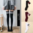 thumbnail image 2 of Medias Medias de tubo largo con rayas de tres barras Calcetines por encima de la rodilla Estilo académico Danza escénica Calcetines de algodón para mujer, 2 of 6